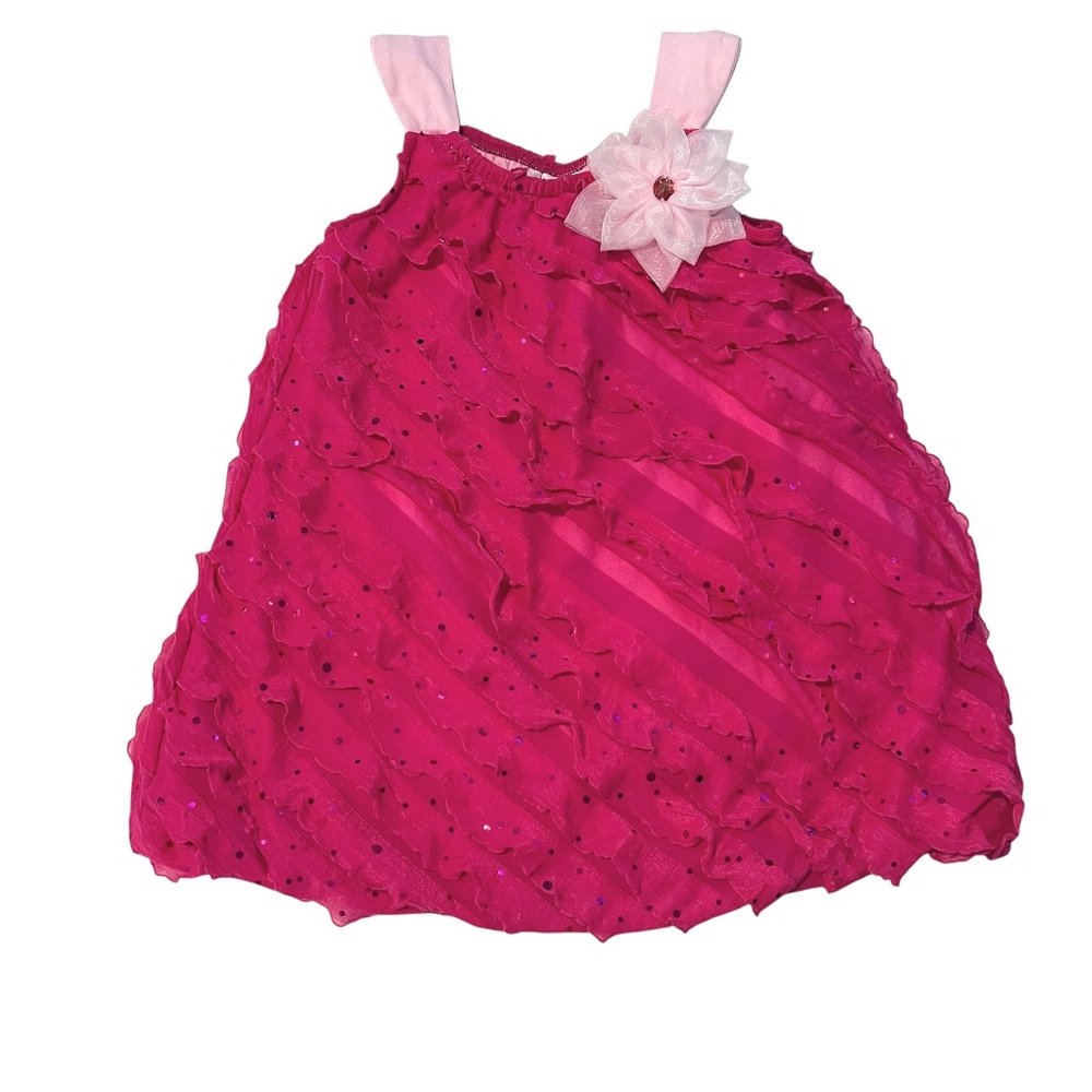 CachCach Pink Ruffle Bubble Tank Dress 2T